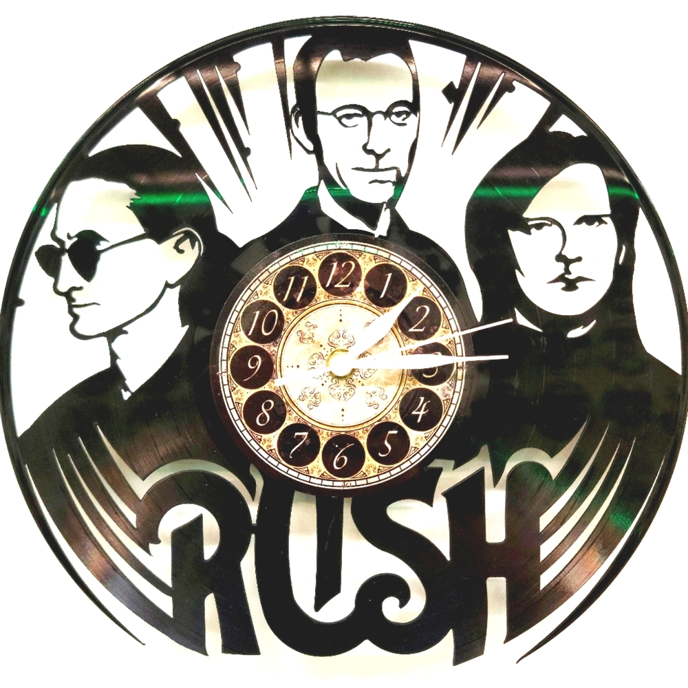 RUSH vinyl record clock
